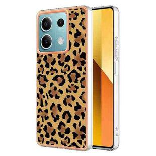 For Xiaomi Redmi Note 13 5G Electroplating Marble Dual-side IMD Phone Case(Leopard Print)