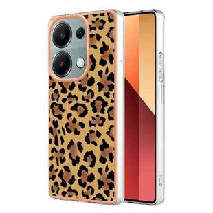 For Xiaomi Redmi Note 13 Pro 4G/Poco M6 Pro 4G Electroplating Marble Dual-side IMD Phone Case(Leopard Print)