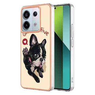 For Xiaomi Redmi Note 13 Pro 5G Electroplating Marble Dual-side IMD Phone Case(Lucky Dog)