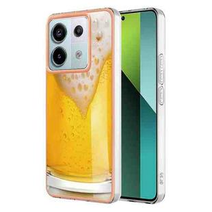 For Xiaomi Redmi Note 13 Pro 5G Electroplating Marble Dual-side IMD Phone Case(Draft Beer)