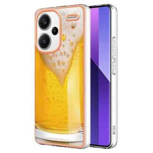 For Xiaomi Redmi Note 13 Pro+ 5G Electroplating Marble Dual-side IMD Phone Case(Draft Beer)