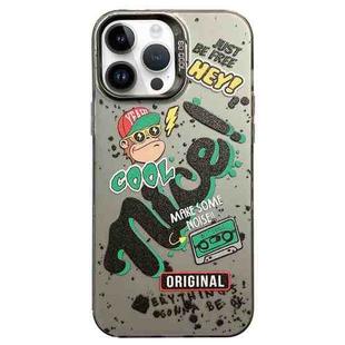 For iPhone 14 Pro Max English Characters PC Phone Case(Monkey)