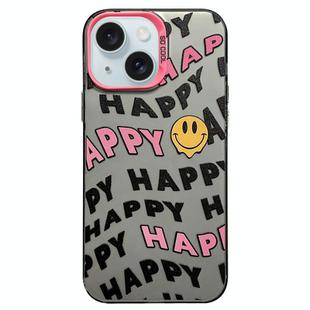 For iPhone 15 English Characters PC Phone Case(Little Smiley Face)
