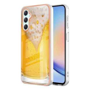 For Samsung Galaxy A24 Electroplating Marble Dual-side IMD Phone Case(Draft Beer)