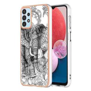 For Samsung Galaxy A33 5G Electroplating Marble Dual-side IMD Phone Case(Totem Elephant)