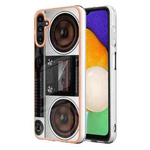 For Samsung Galaxy A34 5G Electroplating Marble Dual-side IMD Phone Case(Retro Radio)