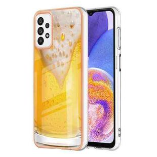 For Samsung Galaxy A73 5G Electroplating Marble Dual-side IMD Phone Case(Draft Beer)
