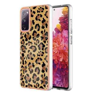 For Samsung Galaxy S20 FE Electroplating Marble Dual-side IMD Phone Case(Leopard Print)