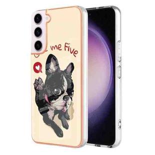 For Samsung Galaxy S22 5G Electroplating Marble Dual-side IMD Phone Case(Lucky Dog)