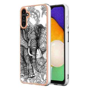 For Samsung Galaxy A35 5G Electroplating Marble Dual-side IMD Phone Case(Totem Elephant)