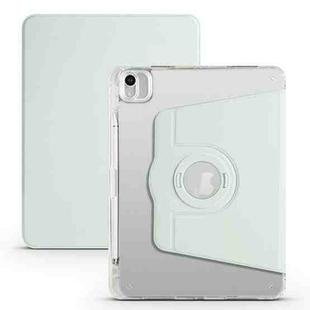 For iPad Pro 11 2022 / Air 10.9 2022 Clear Acrylic 360 Rotation Detachable Leather Tablet Case(Light Green)