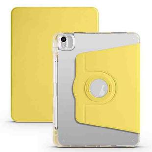 For iPad Air 11 2024 Clear Acrylic 360 Rotation Detachable Leather Tablet Case(Yellow)