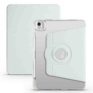 For iPad Air 11 2024 Clear Acrylic 360 Rotation Detachable Leather Tablet Case(Light Green)