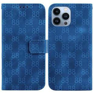 For iPhone 15 Pro Max Double 8-shaped Embossed Leather Phone Case(Blue)