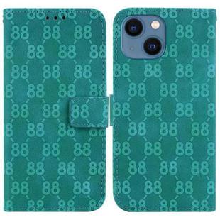 For iPhone 15 Plus Double 8-shaped Embossed Leather Phone Case(Green)