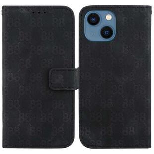 For iPhone 15 Plus Double 8-shaped Embossed Leather Phone Case(Black)