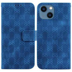 For iPhone 14 Plus Double 8-shaped Embossed Leather Phone Case(Blue)