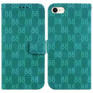 For iPhone SE 2022 / 2020 / 8 / 7 Double 8-shaped Embossed Leather Phone Case(Green)