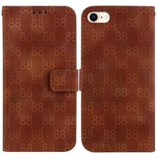 For iPhone SE 2022 / 2020 / 8 / 7 Double 8-shaped Embossed Leather Phone Case(Brown)