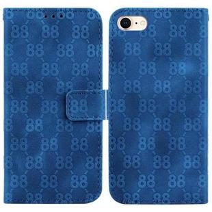 For iPhone SE 2022 / 2020 / 8 / 7 Double 8-shaped Embossed Leather Phone Case(Blue)