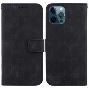 For iPhone 12 Pro Max Double 8-shaped Embossed Leather Phone Case(Black)