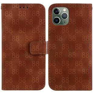 For iPhone 11 Pro Max Double 8-shaped Embossed Leather Phone Case(Brown)