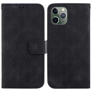 For iPhone 11 Pro Max Double 8-shaped Embossed Leather Phone Case(Black)