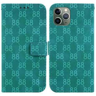 For iPhone 11 Pro Double 8-shaped Embossed Leather Phone Case(Green)