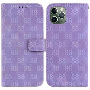 For iPhone 11 Pro Double 8-shaped Embossed Leather Phone Case(Purple)