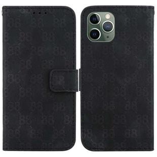 For iPhone 11 Pro Double 8-shaped Embossed Leather Phone Case(Black)