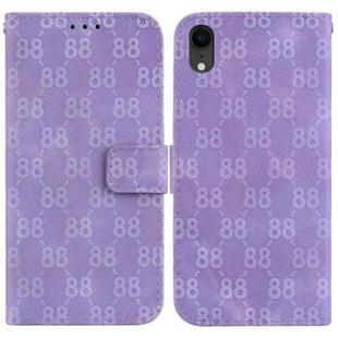 For iPhone XR Double 8-shaped Embossed Leather Phone Case(Purple)