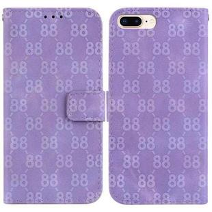For iPhone 8 Plus / 7 Plus Double 8-shaped Embossed Leather Phone Case(Purple)