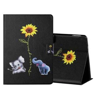 For Amazon Kindle Fire Max 11 Colored Drawing Smart Leather Tablet Case(Elephants)