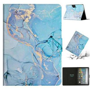 For Amazon Kindle Fire Max 11 Colored Drawing Marble Smart Leather Tablet Case(Blue Marble)