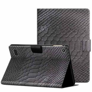 For Amazon Kindle Fire Max 11 Crocodile Texture Smart Leather Tablet Case(Black)