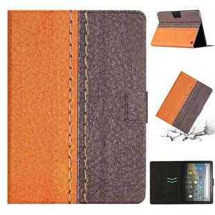 For Amazon Kindle Fire Max 11 Solid Color Stitching Smart Leather Tablet Case(Orange)