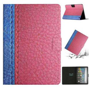 For Amazon Kindle Fire Max 11 Solid Color Stitching Smart Leather Tablet Case(Rose Red)