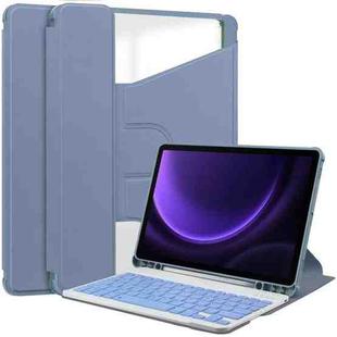 For Samsung Galaxy Tab S9 FE / S10 FE 360 Rotation Transparent Smart Leather Case with Keyboard(Lavender)