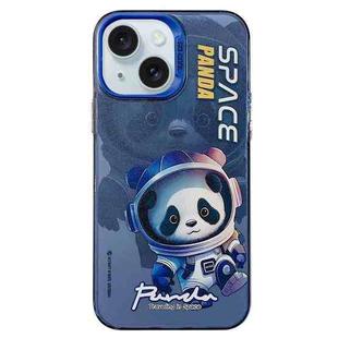For iPhone 15 Plus Astronaut Pattern PC Phone Case(Blue Space Panda)
