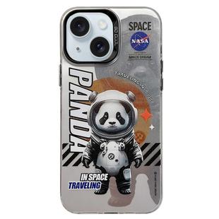 For iPhone 15 Astronaut Pattern PC Phone Case(Gray Panda)