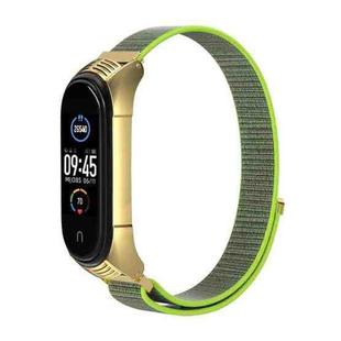 For Xiaomi Mi Band 3 / 4 / 5 Mijobs Breathable Adjust Nylon Loop Plus V Watch Band(Bright Yellow)