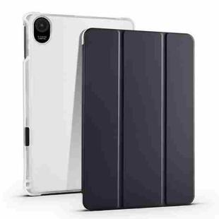 For Honor Pad 8 3-folding Transparent TPU Smart Leather Tablet Case(Black)