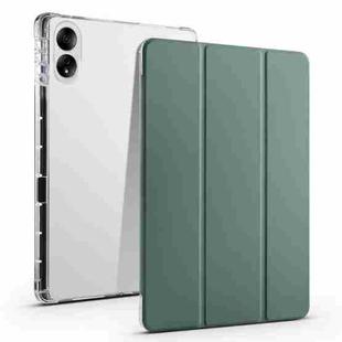 For Honor MagicPad 13 inch 3-folding Transparent TPU Smart Leather Tablet Case(Green)