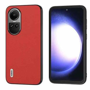 For OPPO Reno10 Pro Global / Reno10 Global ABEEL Genuine Leather Luolai Series Phone Case(Red)