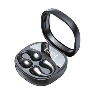 JR01 Transparent Capsule Smart Digital Display Ear-hook Bluetooth Earphones(Black)