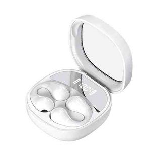 JR01 Transparent Capsule Smart Digital Display Ear-hook Bluetooth Earphones(White)