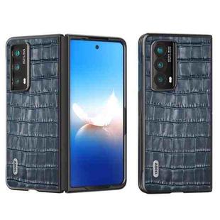 For Honor Magic Vs2 ABEEL Crocodile Texture Genuine Leather Phone Case(Blue)