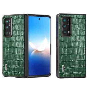 For Honor Magic Vs2 ABEEL Crocodile Texture Genuine Leather Phone Case(Green)