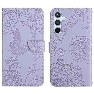 For Samsung Galaxy A05S Skin Feel Butterfly Embossed Flip Leather Phone Case(Purple)