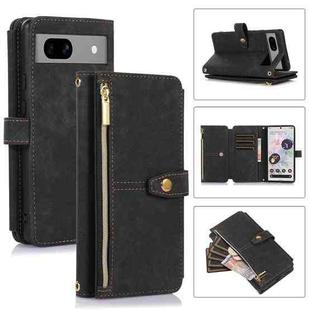 For Google Pixel 7a Dream 9-Card Wallet Zipper Bag Leather Phone Case(Black)